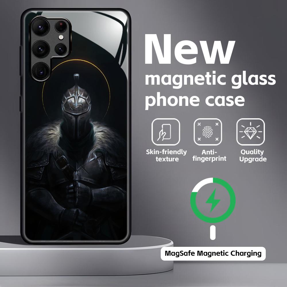 Klasická hra DARK SOULS Pouzdro na telefon Pro Samsung S26 S25 S24 S23 S22 S21 Plus Ultra Note20 Skleněné Magnetické Pouzdro