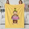 Cartoon C-Curious George Throw Flannel Blanket Perfect for Sofa Office Bed Travel Sleep Read Relax Camping four season use