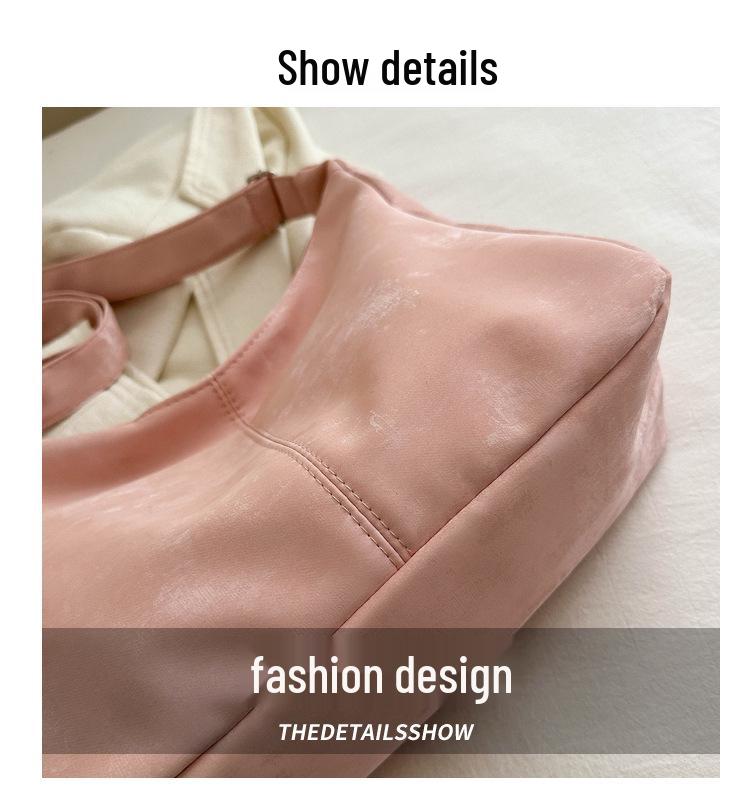 2024 Trendy Korean Style Large Capacity Solid Color Women's Shoulder Tote Handbag