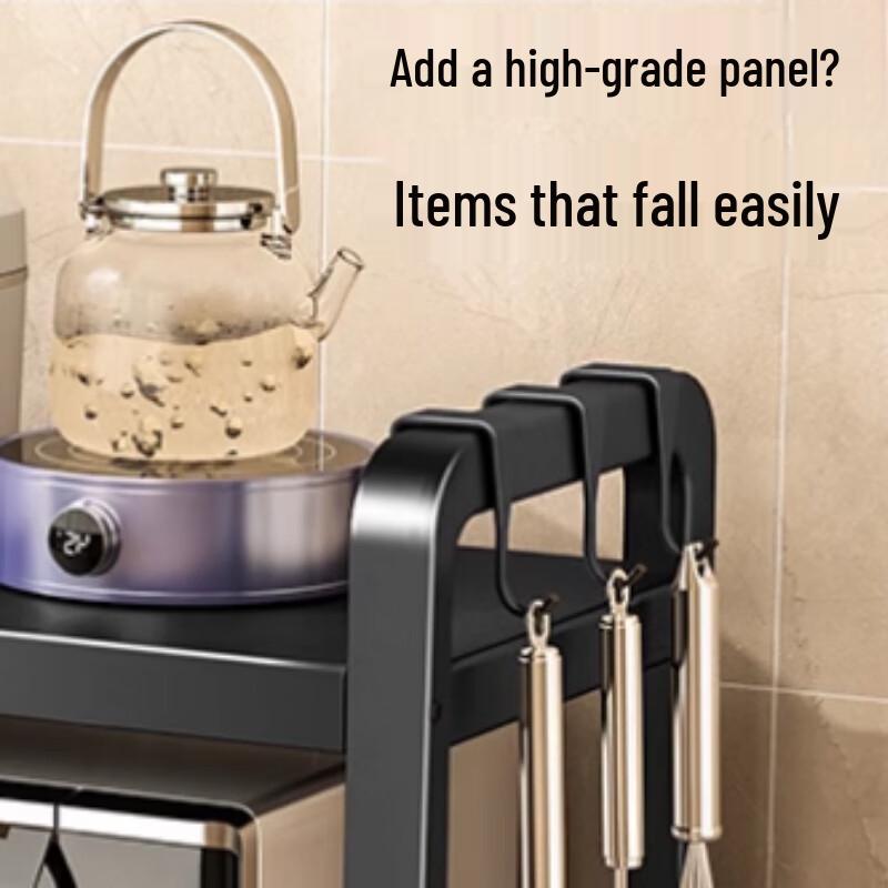 Retractable Carbon Steel Microwave Oven & Rice Cooker Storage Rack