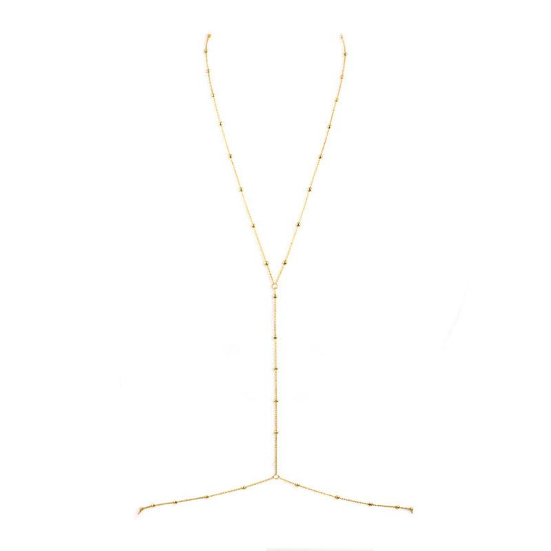 Stainless Steel Simple and fashionable bead wasit chain Bohemian women's body chain Sexy Beach Wedding Accessories Women Bra Cro