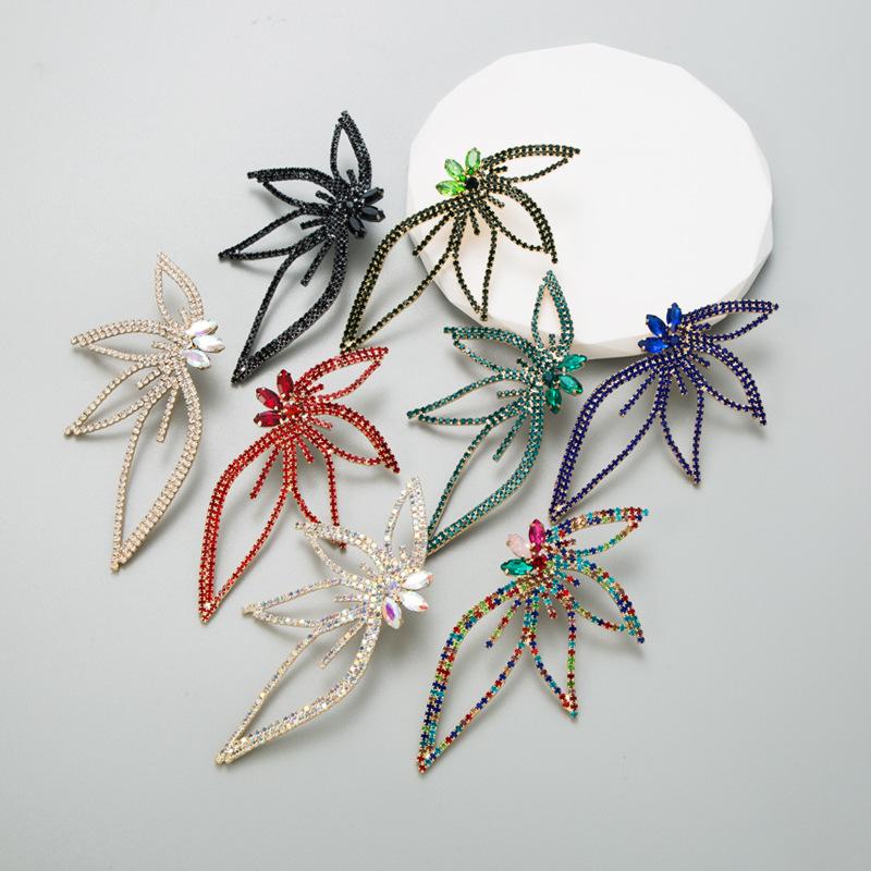 Wind Claw Chain Alloy Butterfly Diamond Flower Earrings Women'S Creative Retro Temperament Earrings Bow