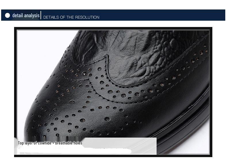 Martin Men's Cowhide Brogue Chelsea Boots - British Style High-Top Leather Shoes for Autumn/Winter