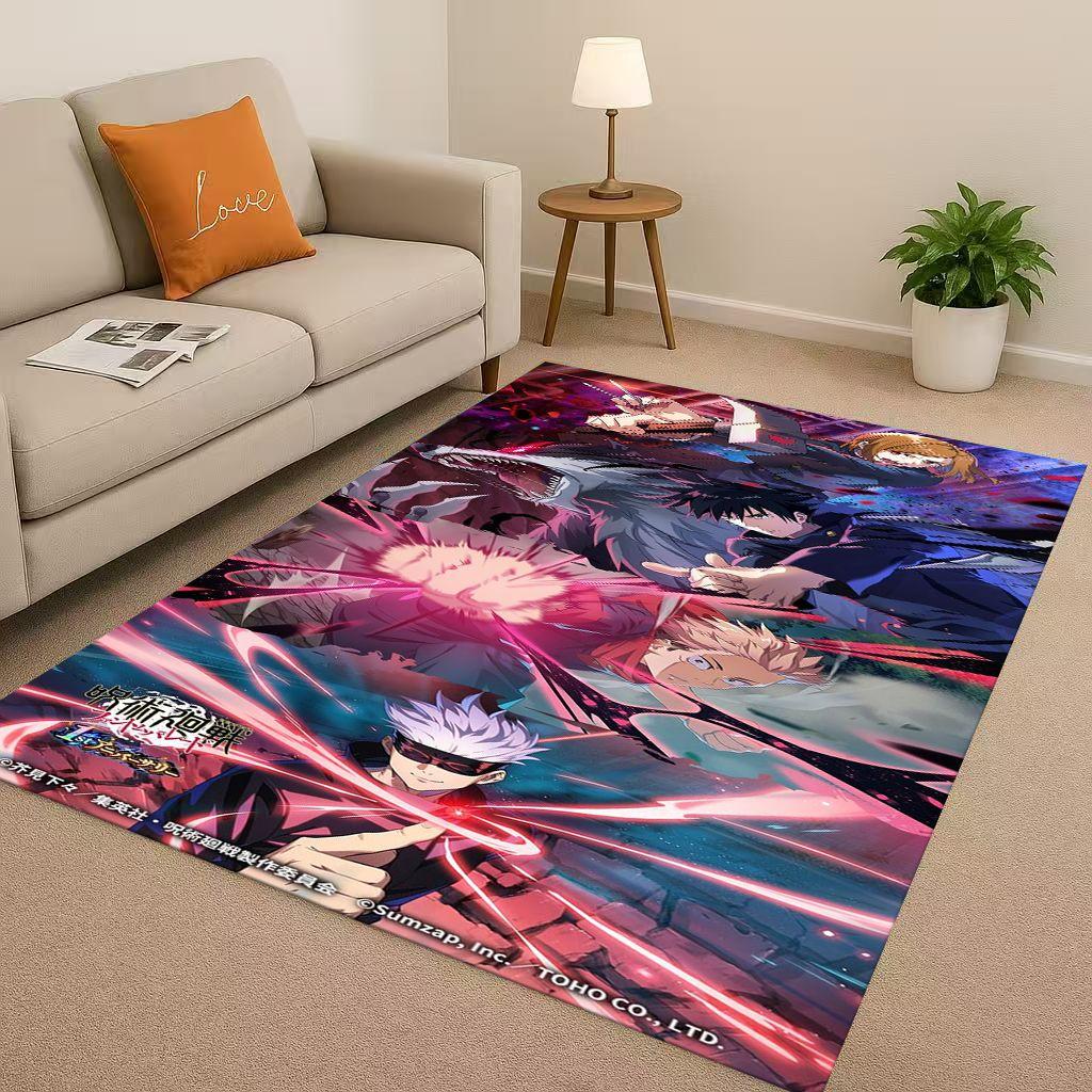 Anime Jujutsu Kaisen Cartoon Itadori Yuj Living Room Non-Slip Area Rug Carpet for Bedroom Playroom Sofa,Home Decor Doormat KID
