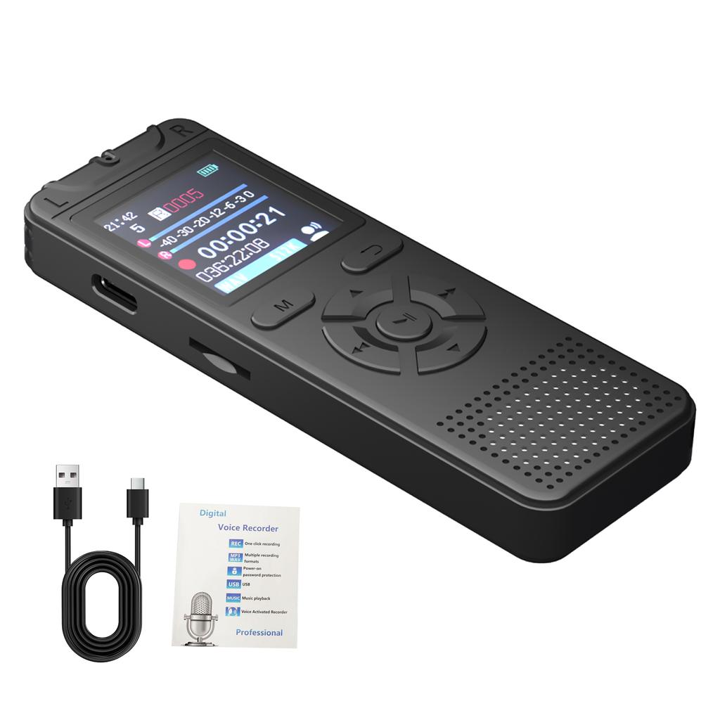 Portable Meeting Voice Recorder 50 Hours Recording Time 1.44  Screen Clear Sound for Students Journalists Professionals Meetings