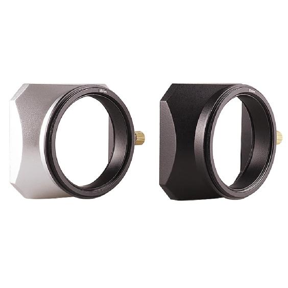 Camera Vintage Style Square Lens Hood Shade Metal Interface Mask Silver Black Light Shield Cover 37 39 40.5 43 46 49 52 55 58mm