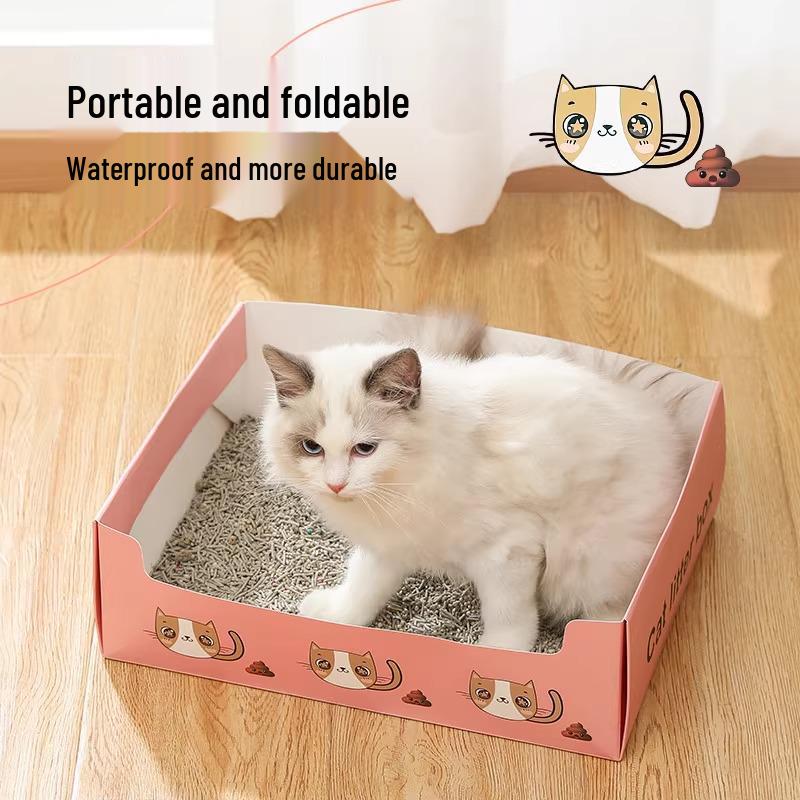 Foldable, Anti-Splash Large Disposable Cat Litter Box with Newcomer Discount