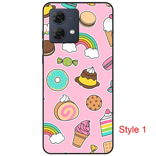 

Силиконовый чехол для Motorola Moto G84, милый мультяшный черный чехол, чехол 6,5 дюйма для MotoG84, противоударный нескользящий бампер, полная защита Moto G84- Style 1