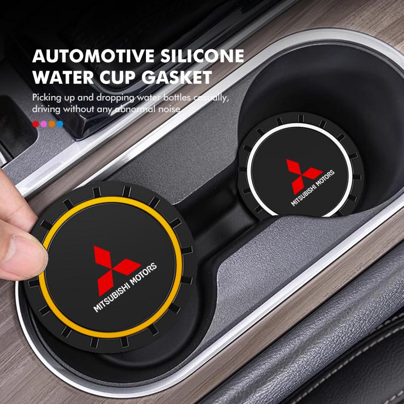 Anti-Slip Auto Cup Holder Pad Silicone Durable Interior Decor For Mitsubishi Outlander Pajero Sport Lancer EX ASX L200 Eclipse