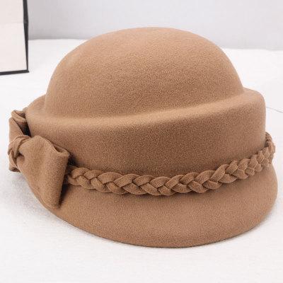 Meier Hut, Damen Herbst- und Winter-Koreanischer Wollfilzhut, eleganter und modischer schwarzer Baskenmütze, Britischer Styling Hut