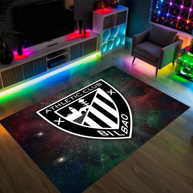 Athletic Bilbao Football Design Crystal Velvet Carpet Cozy Non?Slip Printed Rug For Bedroom Living Room Entrance