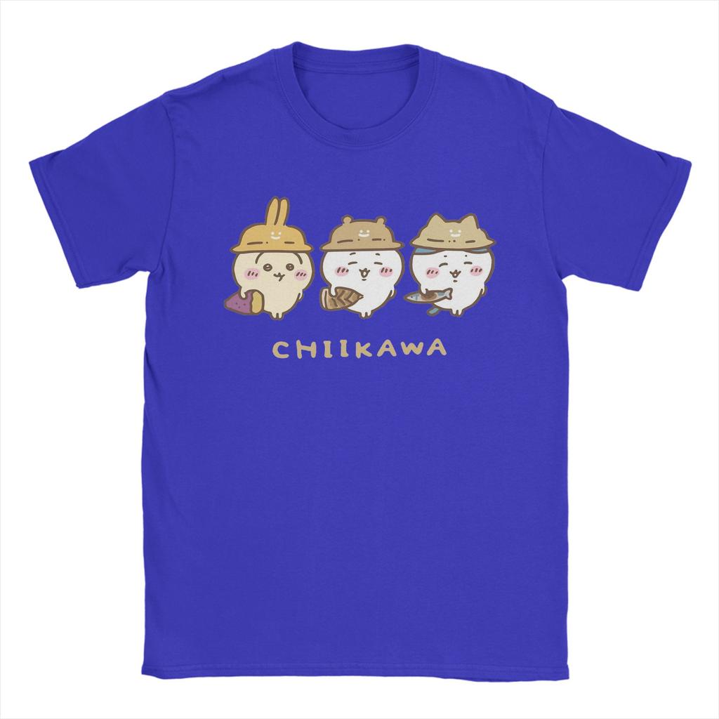 Men Chiikawas Hachiware Usagi Cute Kawaii T Shirts Cotton Clothing Leisure Short Sleeve O Neck Tee Shirt Summer TShirt