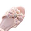 New Korean-style high-heeled girls' sandals, fashionable children's shoes with bows and sequins, Frozen princess shoes