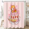 Cute Strawberry Cake Bathroom Curtain Japanese Kawaii Dessert Home Decor Shower Curtain Vanlife Dorm Room Aesthetic Gift