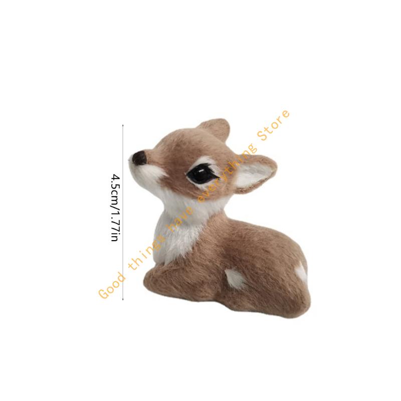 Realistic Christmas Deer Figurine With Realistic Furs Texture Miniature Animal Model For Holiday Tabletop Shelf Decors 55KF