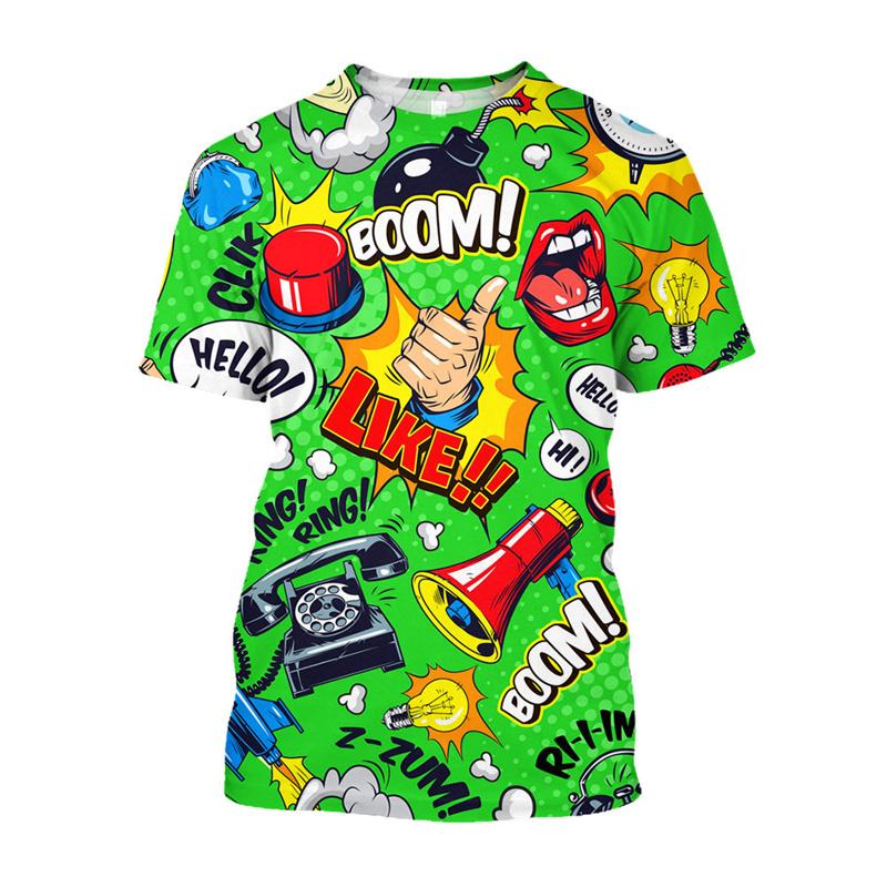 

3D Pop Art Printed Bomb Explosion Men Graphic T Shirts Summer Funny T-shirt Streetwear Y2K Fashion Male T-shirt 6XL Kid Top 6XL
