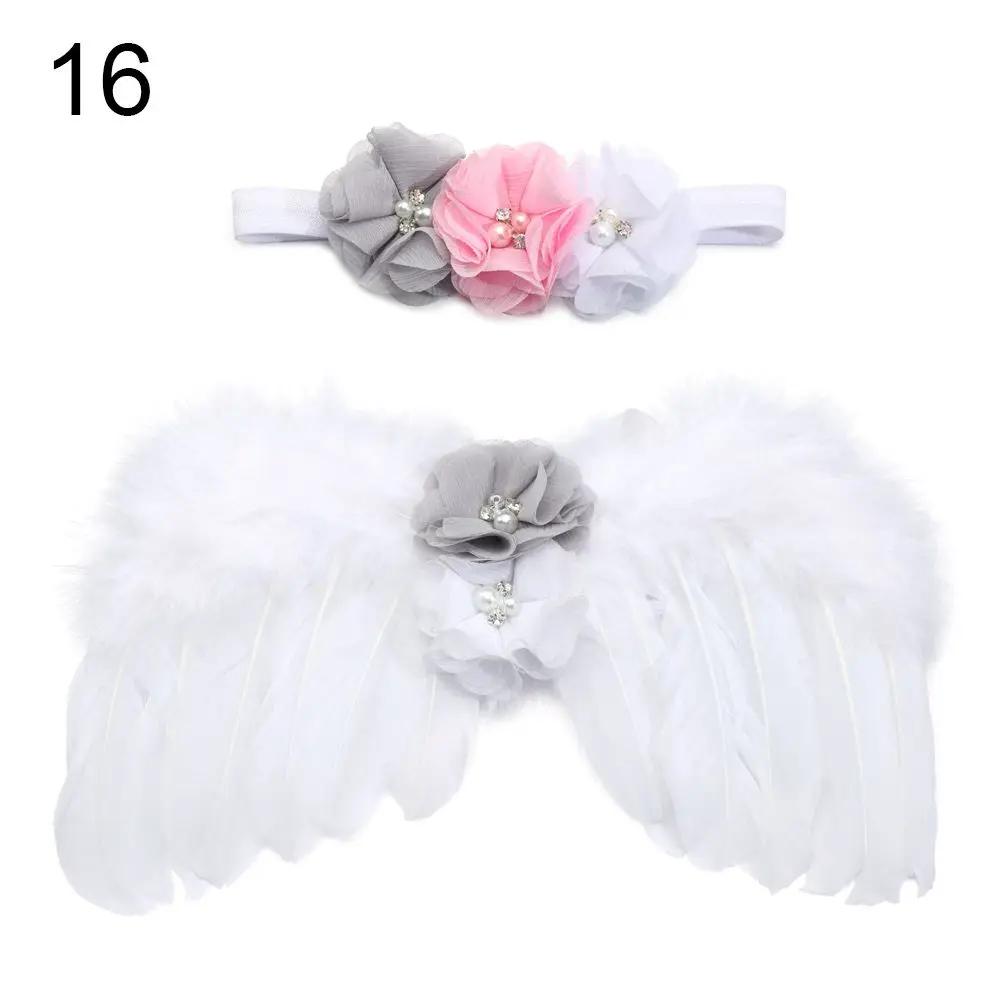 Newborn Photography Props White Angel Wing Baby Photos Props Feather Wing Girls Hair Kids Baby Photography Hair Accessories
