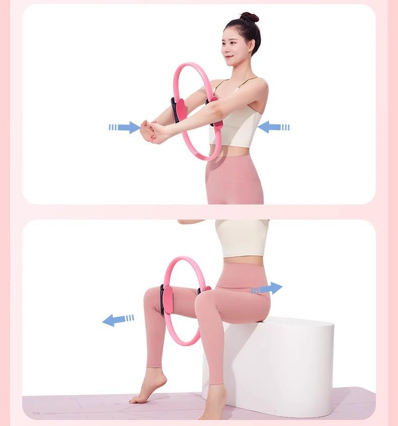 Mehrfarbiger Fiberglas Halbmondgriff Pilates Magic Circle Yoga Ring