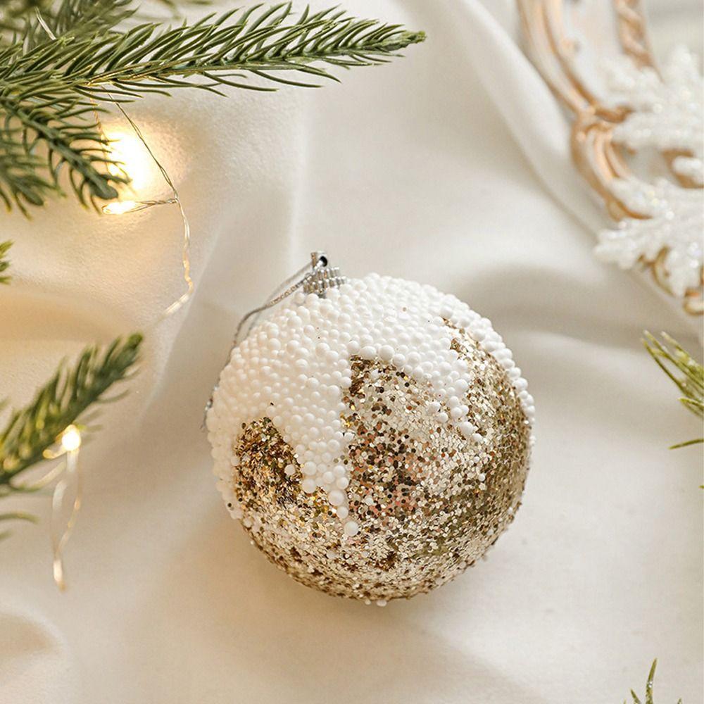 Colorful Foam Sequin Christmas Balls 8cm Christmas Tree Ornaments  New Year Gifts