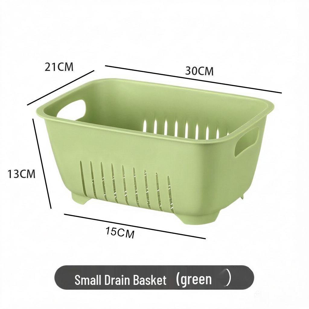 Dual-Layer Transparent Large-Capacity Fruit and Vegetable Drainer Basket for Kitchen and Living Room