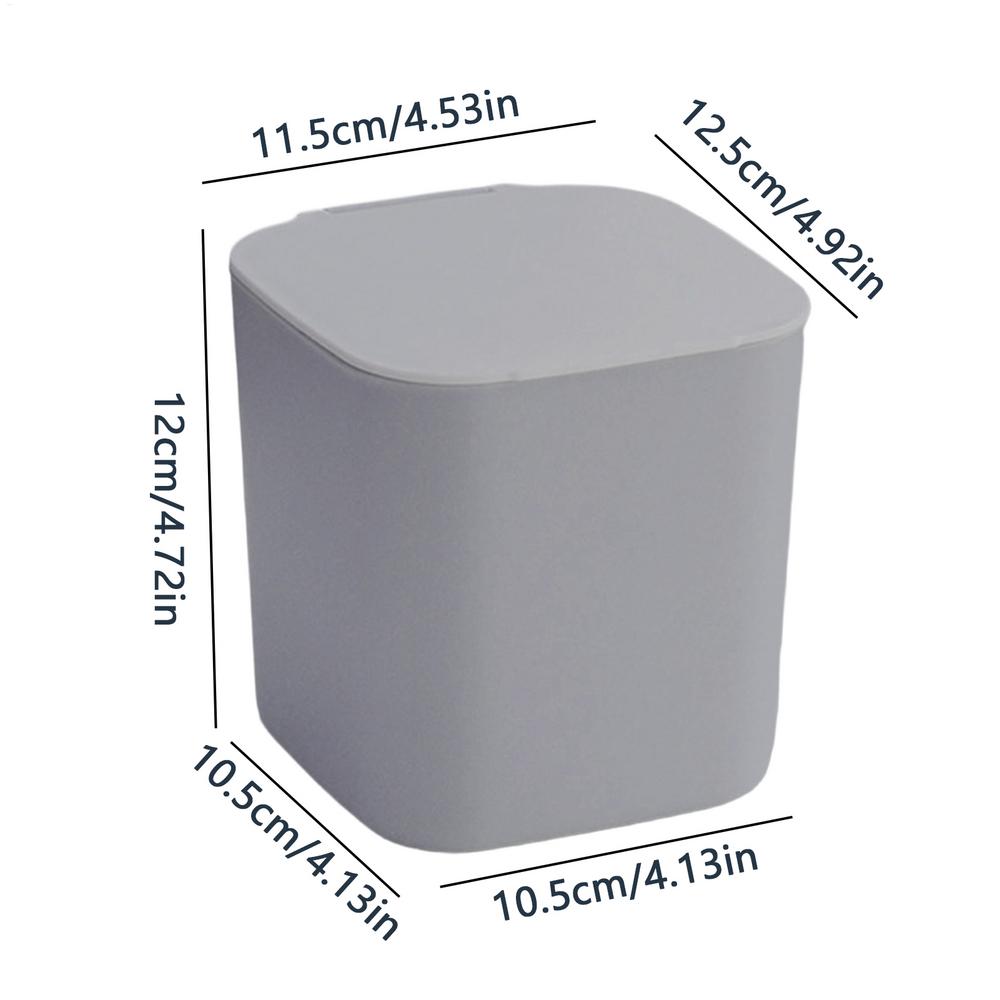 

Desk Mini Trash Can with Lid Small Countertop Waste Bin Portable Garbage Container for Home Office Bedroom Kitchen Car RV Dorm серый