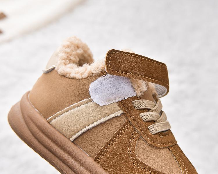 Kids' Fleece-lined Skate Shoes 2025: Boys' & Girls' Fashionable Autumn/Winter Lambswool & Cotton Casual Footwear