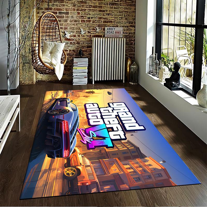 אמנות של Grand Theft Auto VI מתאימה כמחצלת מונעת החלקה לספה בסלון או בחדר השינה