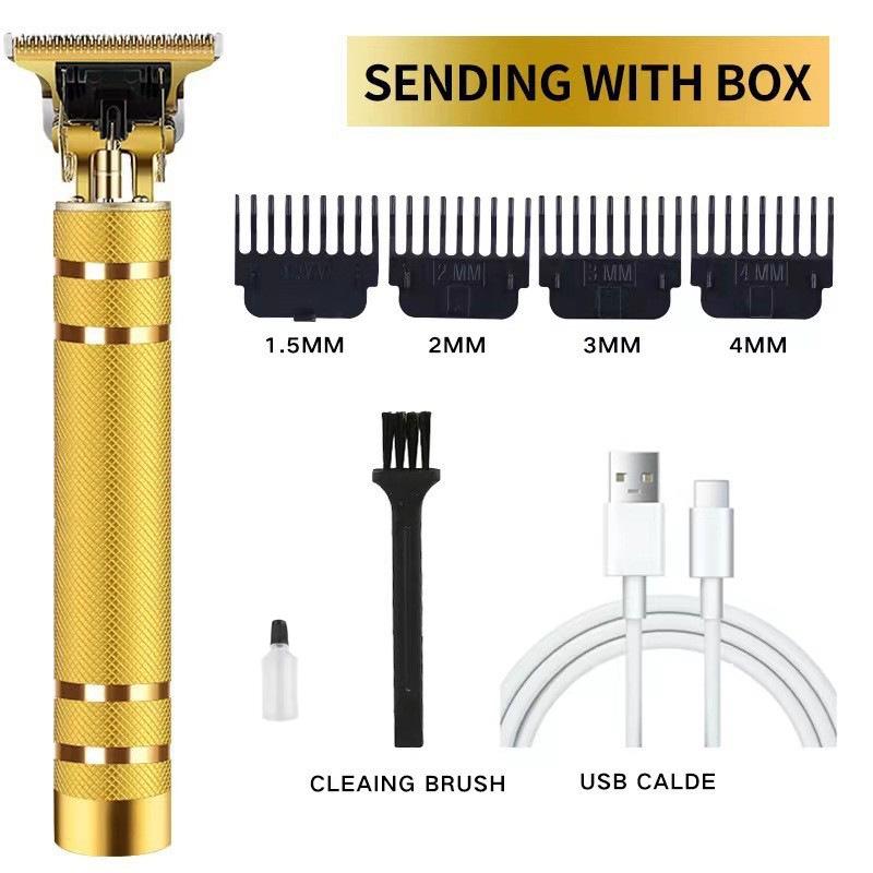 Professional Electric Hair Clipper for Barbers & Home: Precision Carving, Slicked Back Styles, Bald Head Trim.
