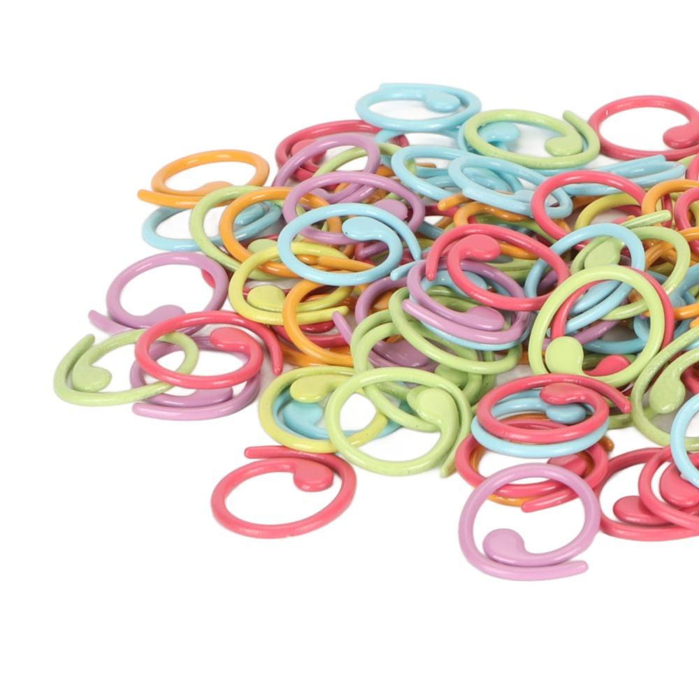 100Pcs Metal Crochet Stitch Markers Colorful Knitting Marker Rings For Knitting Projects
