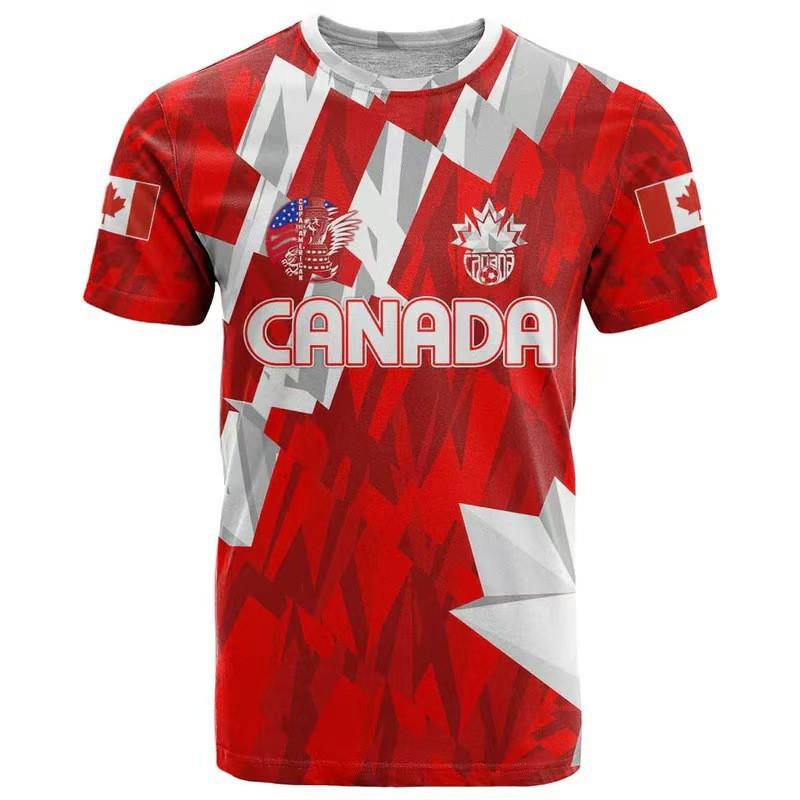 Mens Loose Fit 3D Print Soccer Fan T-Shirt USA Canada Mexico World Cup Support Tee Sportswear