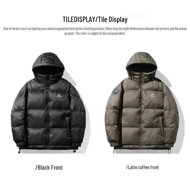 Men's 90% Grey Duck Down Hooded Puffer Jacket - New Winter/Autumn Style