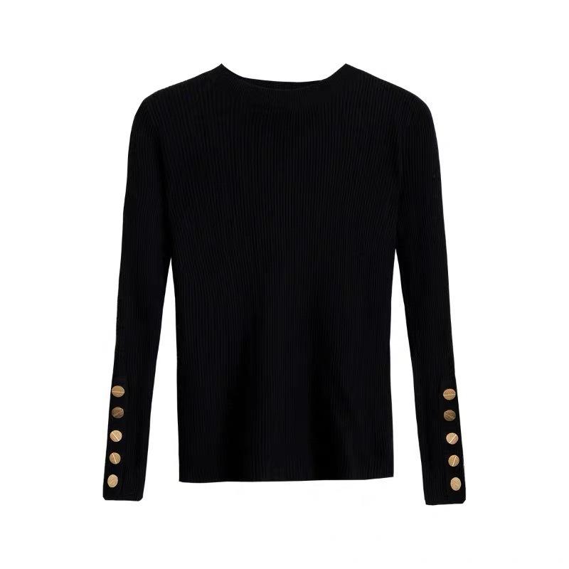 Autumn and Winter Long Sleeve Soft Knitted Women's Sweater Half High Collar Solid Bottom Pullover Sweaters Tops Ladies O Neck Casual Knitwears 24973