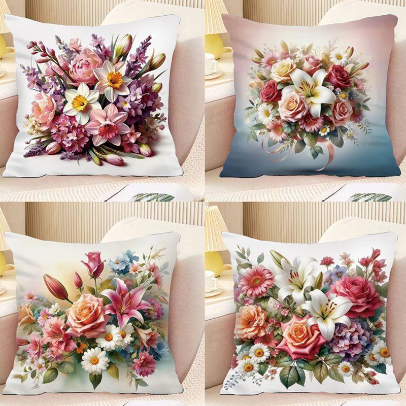 Vintage Floral Pillow  Home Decor Pillow for Sofas and Beds  Car Headrest Pillow