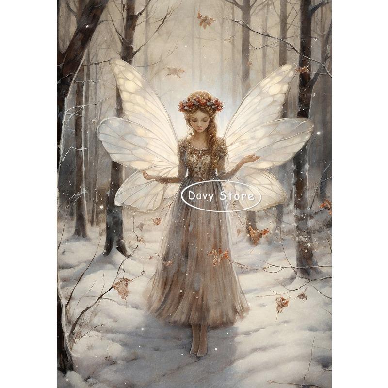 

Тёмная лесная фея цветок ботанический гоблинкор эстетика винтажные постеры принты холст живопись настенная картина для комнаты домашний декор 21cm×30cm NoFrame