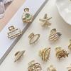 Metal Starfish Hair Claw Hair Clip Mini Hair Claw Retro Shell Hair Crab Clip  Women