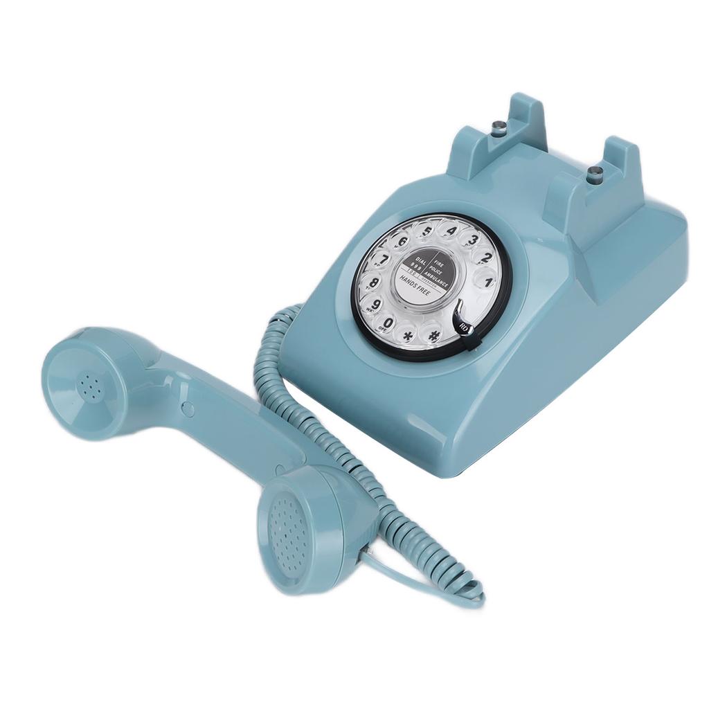 Retro Rotary Landline 60s Old Fashioned Classic Rotary Dial Wired Fixed Landline TelephoneGreen