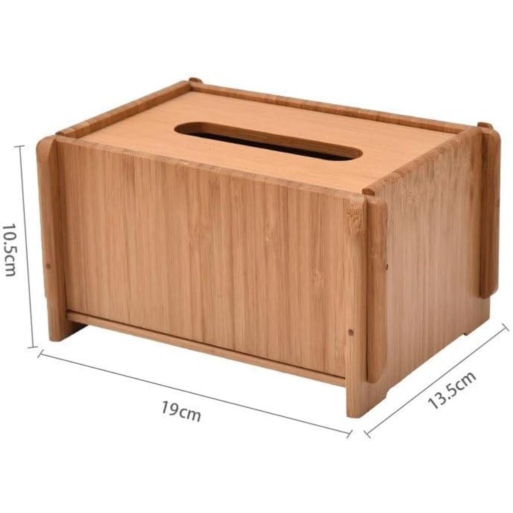 Wooden Paper Box Multi Functional Desktop Tissue Storage Box Paper Holder for Bathroom, Bedroom, Dinner Table, Office