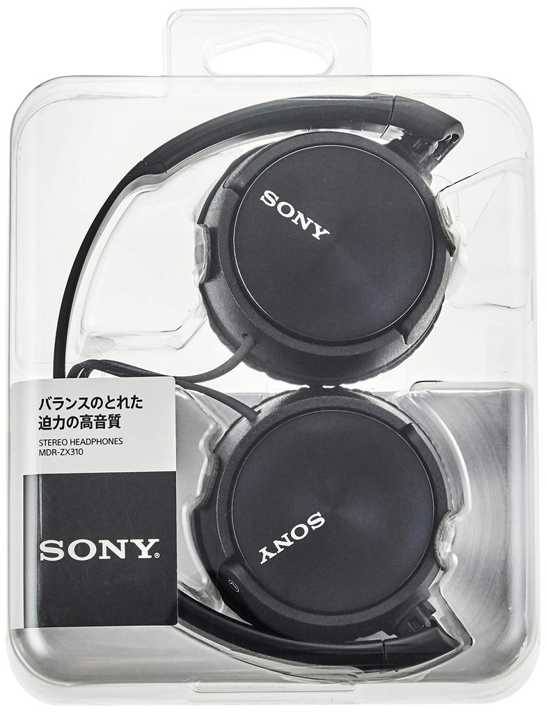 Sony MDR-ZX310 Headphones: Closed-back, Foldable, Black (MDR-ZX310 B)