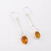 Natural Citrine Gemstone 925 Sterling Silver Jewelry Handmade Hook Earrings1.76" EE-171-2