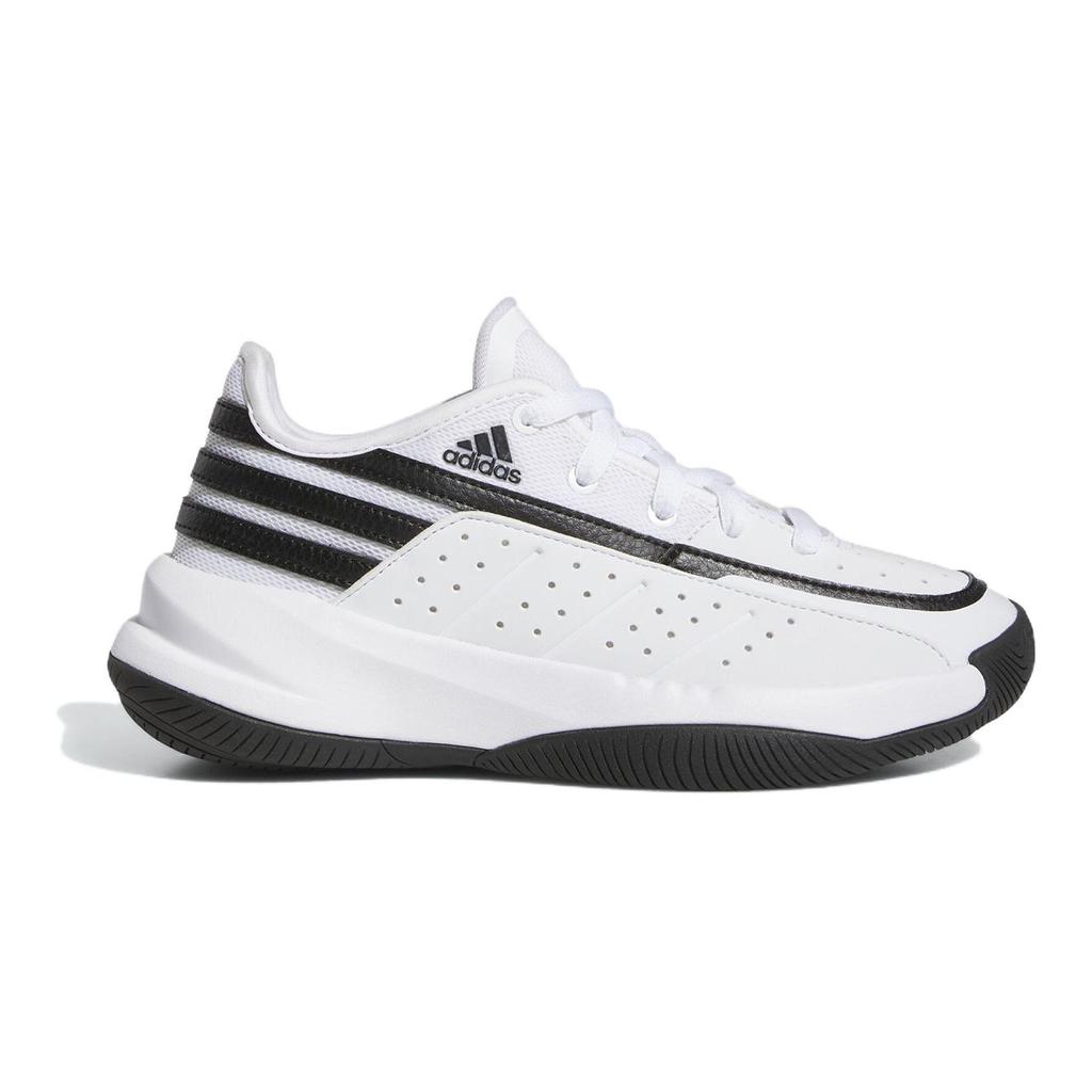 Adidas Front Court Synthetic Leather Non-Slip Durable Low-Top Kids Basketball Shoes Kids Basketball Shoes White Black ID8597