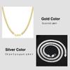 Gold Necklaces Silver 925 Wide 5mm Flat Sideways Necklace For Men Fashion Jewelry