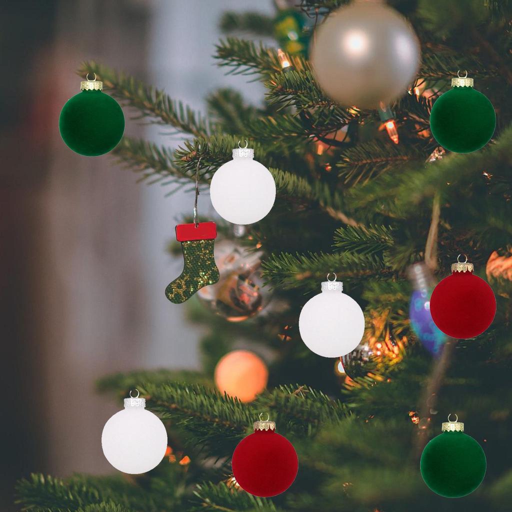 Christmas Decoration Ball Festive Flocking 9 Pieces Decorative Tree Ornament For Gathering Festival Fireplace Home Wall Holiday