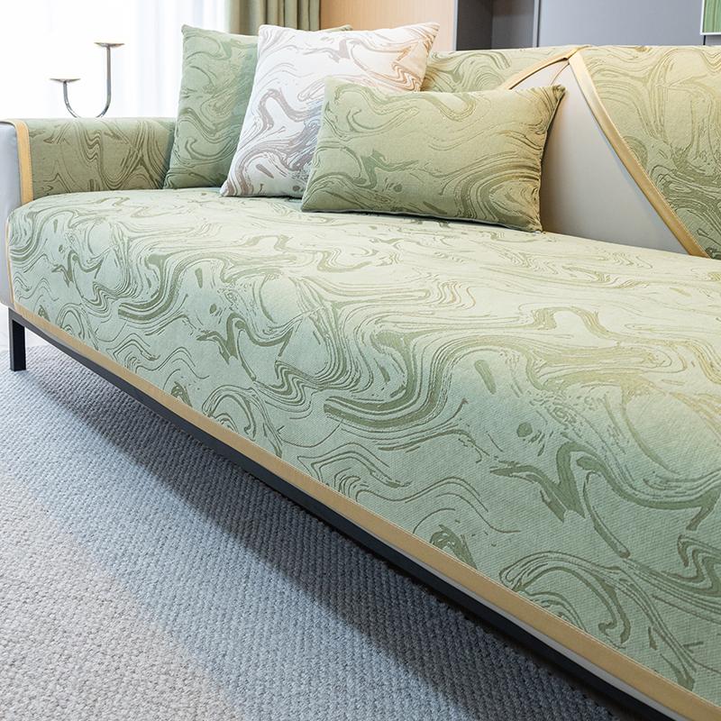 Sofa Cushion Four Seasons Universal Non-Slip Classic Style Four-Seat Straight Row Leather Sofa Cushion Backrest Cover Towel Sofa Cover