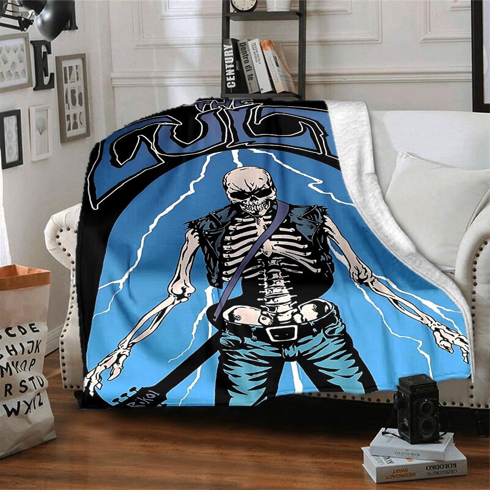 1pc dragon guitarThemed Blanket Soft Flannel All Season Cozy Throw with Bold Graphic Print, Travel, or Holiday Gift for Family & Friends