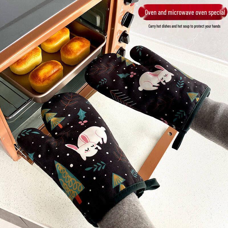 ZISIZ Thickened Heat Resistant Oven Gloves
