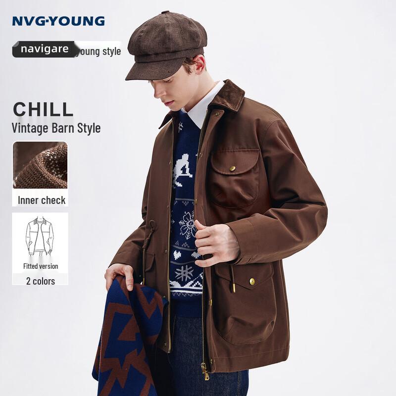 

Navigare Men s Autumn Barn-Style Fashion Lapel Jacket 3331005507 2XL