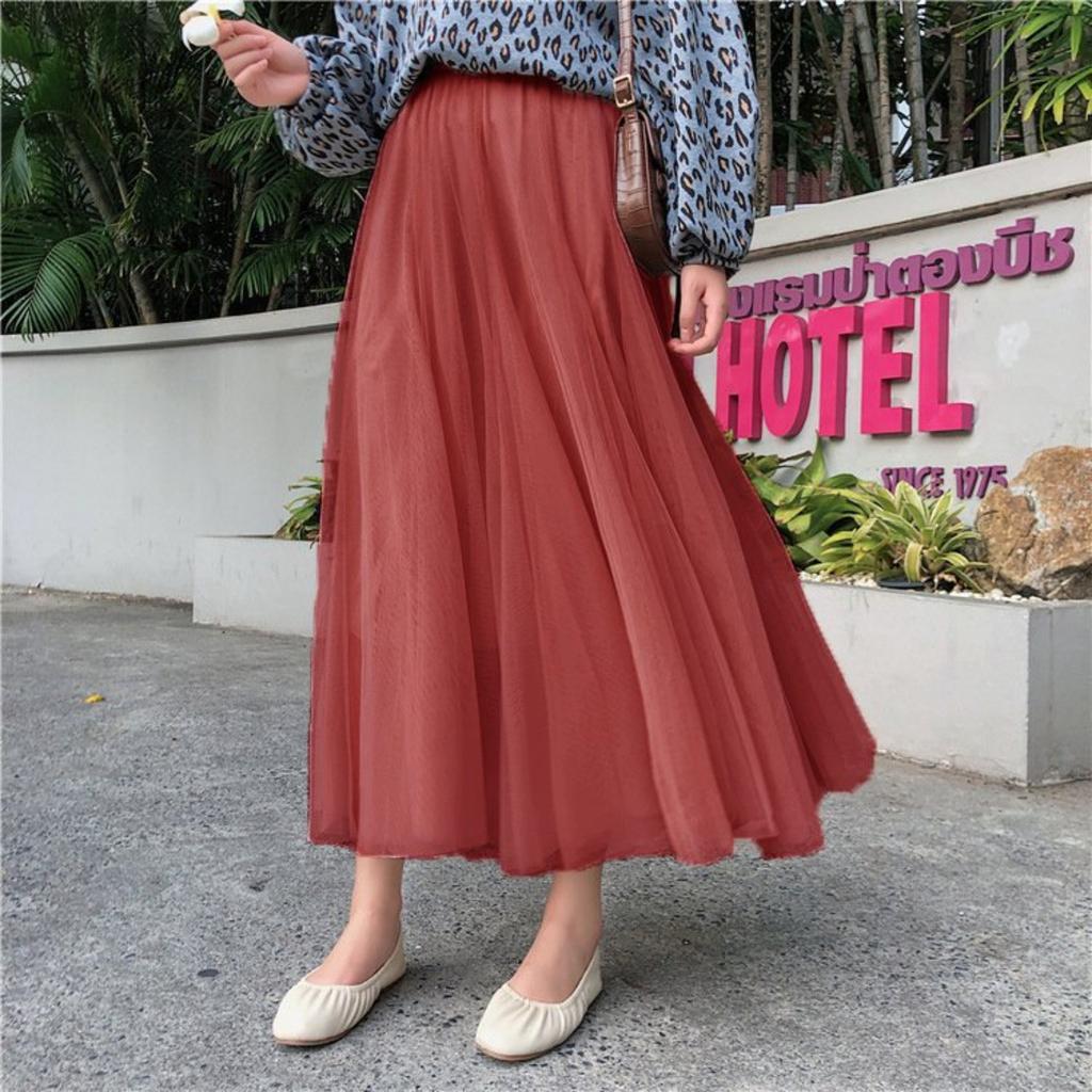 Women's Mid-length Mesh Tulle Skirt