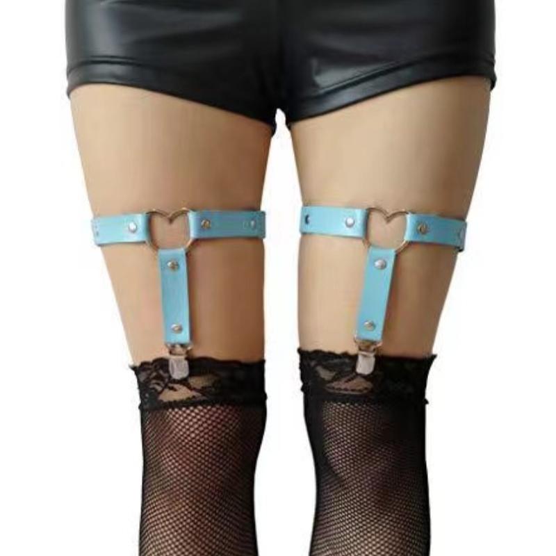 Women Sexy Leather Thigh Garter Belt Punk Elastic Harness Leg Strap Goth Stocking Leglet Belt Garters Suspender for Girl
