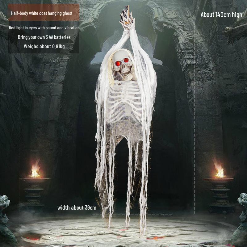 Haunted House Upside Down Reaper Skeleton Decor Props