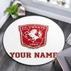 Gepersonaliseerde Naam, FC Twente patroon rond vloerkleed, Tapijt Vloerkleed voor Woonkamer Slaapkamer Speelkamer, Antislip Vloermat, Feestdagen Cadeaus en Verjaardagscadeaus.